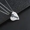 Collar Masculino Transfronterizo Amor Pareja Mejor Amigo Colgante Par Nicho Simple Forma de Corazón Joyería de Acero Inoxidable Regalo