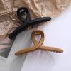 Pinza Simple Texturizada de Aleación de 13.5cm de Gran Tamaño para Adulto para Mujer Elegante Combinable Curry Leche Pinza Tiburón