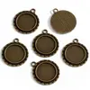 Diámetro Interior 20mm Piedra del Tiempo Patrón Redondo Base de Aleación Accesorios para Joyería DIY Decoración para Collar Colgante C79