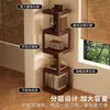Estante giratorio de almacenamiento para uso doméstico, Organizador de esquina para sala de estar, Estantería simple de pared para estudio, Estante de esquina de almacenamiento