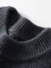 Suéter de cachemir 100% puro para hombre con cuello alto medio, tejido cálido de otoño e invierno, camisa base de color liso estilo business casual