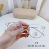 Nuevo marco de gafas ultra ligero color tortuga marrón estilo Xiaohongshu, marco de gafas retro anti-luz azul para mujer, sin puente de nariz de presión TR