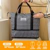Bolsa de Viaje Gran Capacidad Plegable Pied de Poule Bolsa de Yoga Cuadros Bolsa de Hombro para Viaje Ligera Separación Seco y Húmedo Bolsa de Gimnasio