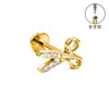 Aretes de Aleación de Titanio F136, Aretes Largos Finamente Tallados para Hélice Auricular, Piercings para Labio con Circonita, Joyería para Piercings Corporales de Titanio G23