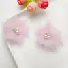 Nuevos Accesorios de Tocado de Flor Tejidos con Malla de Pedrería Perla Cosidos a Mano para Bolsas, Zapatos, Calcetines, Ropa Accesorios Semi-Terminados