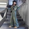Traje de Mezclilla para Niñas Otoño 2025 Nuevo Estilo Moda para Niños Pequeños y Mayores Ropa Infantil Chaqueta de Mezclilla Conjunto de Dos Piezas