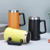 Nueva taza de cerveza de acero inoxidable 304 de 24 oz con asa, taza aislada para el hogar y la oficina, taza portátil de gran capacidad