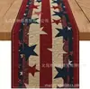 Corredor de Mesa Novo de Venda Quente Transfronteiriça para o 250º Aniversário do Dia da Independência, Corredor de Mesa de Linho com Estampas de Estrelas para o Dia da Independência Americana