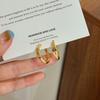 Aretes de aro con letra plateada, exquisitos, de moda, pequeños, combinables, para dama, elegantes, para mujer, de lujo ligero, de alta gama, de moda, de metal