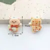 Oso de peluche con lazo tridimensional de aleación impresa de dibujos animados, agujero recto, accesorio para cadena de teléfono, llavero DIY
