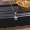 Item Mais Vendido Transfronteiriço: Colar Flor de Cinco Pétalas com Zircônia Simples e Estiloso para Mulheres, Adequado para Trabalho, Encontros, Presentes e Acessórios de Festa