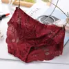 Xiaotianer 650 Sexy Encaje Completo Levanta Glúteos Cintura Media Braguitas Patrón de Rosa Transparente para Mujer