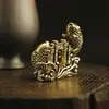 Latón Puro Retro Carpa Saltando sobre la Puerta del Dragón Adornos de Cobre Artesanía para Escritorio de Oficina Mascotas de Té para el Hogar
