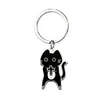 Llavero de Gato Cruzado de Dibujos Animados Transfronterizo Llavero de Acero Inoxidable Divertido de Dibujos Animados Colgante de Gato Negro Cruzado