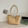 2026 Nova Moda Francesa Versátil Bolsa de Palha Tecida Grande Capacidade Bolsa para o Dia a Dia Versátil Bolsa de Ombro Transversal