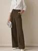 Pantalones de Verano Transfronterizos de Estilo Europeo y Americano, Cintura Alta, Caída Suelta, Pierna Recta para Mujer, Corte Holgado, Pantalones Casuales de Pierna Ancha para el Trabajo, Amazon