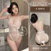 Lencería Sexy para Mujer Transfronteriza Sexy Encaje Una Pieza Pijama Hueco Revela Pecho Uniforme Sexy Estilo Tentación Pura Lujuria Abertura en la Entrepierna