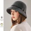 Novo Chapéu de Pescador de Lã Outono e Inverno para Mulheres, Chapéu Elegante Moderno e Versátil, Pequeno Chapéu de Bacia Retrô Francês