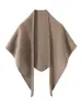 Nuevo Otoño/Invierno 100% Cachemira Pura Bufanda Chal Triangular Grande para Mujer Tejido Cálido Engrosado Hueco Chal Prendas de Abrigo