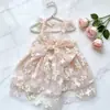 Nueva Moda Falda de Gasa con Mariposa Dorada para Perros Pequeños y Medianos Vestido para Mascotas Teddy Bichon Schnauzer Elegante