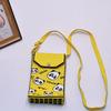 Bolso para teléfono móvil de estilo coreano con diseño de panda pequeño, bandolera de punto, bolso de mano con solapa, bolso informal para salir