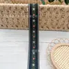 Cinta Jacquard de Encaje Étnico de 2.6 cm, Malla Floral Bordada de Poliéster Colorida, Adorno Étnico de Encaje