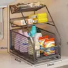 Estante de almacenamiento para debajo del lavabo del baño, cesta extraíble para armario de debajo del lavabo, estante extraíble de capas para almacenamiento en armario