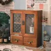 Escrivaninha de maquiagem zakka escrivaninha de escritório organizador de mesa armazenamento retrô armário de armazenamento prateleira organizador de perfumes de mesa caixa de madeira