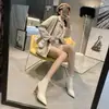 Elegantes botas de moda de tacón de aguja para mujer, nuevo estilo otoño e invierno 2026, botas sexys de punta fina de tacón medio hasta la pantorrilla, botines Chelsea para mujer
