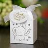 Caja de dulces hueca para boda Etiqueta de cinta de elefante Cartón Patrón de elefante bebé amor festividad infantil punto de fábrica