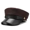 Nuevos Sombreros de Primavera y Verano, Sombreros Azul Marino, Boinas Retro Británicas para Mujer, Gorras Planas de Sarga de Color Sólido para Hombre, Sombreros de Estudiante