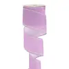 Cinta Adhesiva de Borde de Alambre de Venta Caliente Transfronteriza de 6.3 cm, Cinta de Moño Morado Personalizada, Cinta Decorativa Hecha a Mano para Manualidades