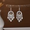 Aretes Étnicos Imitación Plata Miao Aretes Retro Largos con Borlas Atracciones Aretes Estilo Antiguo Aretes Miao para Mujer Venta al por Mayor