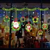 Adhesivos para escaparate de centro comercial de Navidad Guirnalda de Papá Noel decoraciones para fiesta adhesivos de pared removibles autoadhesivos XH6254