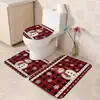 Alfombra de Piso de Terciopelo de Cristal Muñeco de Nieve Navideño Transfronterizo Juego de Tres Piezas para Baño Absorbente de Agua Secado Rápido Antideslizante Felpudo Dropshipping de Temu