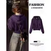 Top cárdigan rosa con cremallera para mujer, nuevo modelo otoño 2026, talla petite, hombro normal, corte ajustado, chaqueta sudadera corta con capucha