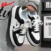 Tênis de Puxar para Mulheres e Homens, Sapatos Casuais de Solado Grosso Preto e Branco Panda para Primavera, Tênis Esportivos Versáteis Brancos Y