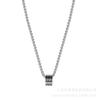 Collar de acero de titanio plateado de cintura pequeña para hombre y mujer, moderno, simple, ins, versátil, nicho, colgante cilíndrico giratorio, cadena para suéter