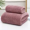 Conjunto de Toalha de Rosto e Banho Liso de Fleece Coral com Design de Espiga de Trigo para Adultos, Espesso, Absorvente, Tamanho Grande, Exportação Transfronteiriça, Macio, Atacado