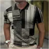 Estación independiente de la UE transfronteriza para hombre nuevo POLO3D estampado digital casual de negocios manga corta solapa POLO