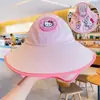 Sombrero protector solar para niños, sombrero de verano anti-UV para niños, sombrero de pescador transpirable de ala grande para niñas, sombrero de sol fino