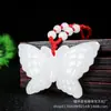 Pendente de borboleta esculpida em jade branco afegão de fábrica atacado pingente de jade borboleta de jade branco grau suet masculino e feminino