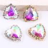 Garra de Borde en Forma de Corazón Transfronterizo Diamante de Corazón Colorido Hebilla de Cristal Diamante de Imitación de Vidrio DIY Ropa Vestido de Novia Zapato Bolso Diamante Cosido a Mano