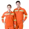 Ropa de sanidad de manga larga naranja al por mayor conjunto de ropa de trabajo reflectante ropa de ingeniería ropa para trabajadores de saneamiento