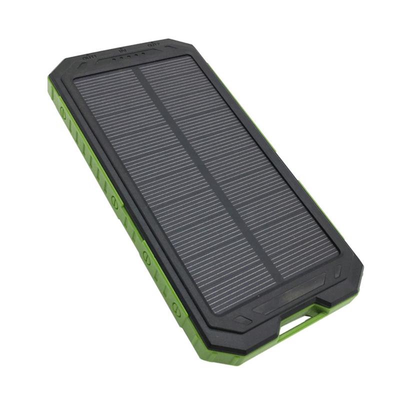 新款带手电指南针10000毫安太阳能移动电源双USB充电宝2