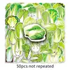 50 Pegatinas de Col de Dibujos Animados, Verduras Verdes, Hojas de Comida de Dibujos Animados, Pegatinas Decorativas Impermeables para Cuaderno y Refrigerador