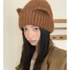 Gorro divertido y lindo con orejas de gato, grueso y cálido para el invierno, gorro de punto a rayas, perfecto para sesiones de fotos y como cobertura para la cabeza a prueba de viento