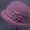Boina cálida de otoño e invierno para mujeres mayores, sombrero de abuela moderno y grueso, sombrero tipo cubo de terciopelo dorado