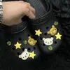 Lindos Zapatos de Agujeros de Oso Blanco y Marrón Accesorios Hebilla de Zapato Flor de Zapato Accesorios DIY Trébol Transparente Decorativo Accesorios para Zapatos