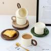 Taza y Platillo Personalizados Estilo Ins Juego de Taza y Platillo de Café de Aspecto Elevado Taza Europea Taza de Café de Cerámica Lujo Accesible y Sensación de Gama Alta